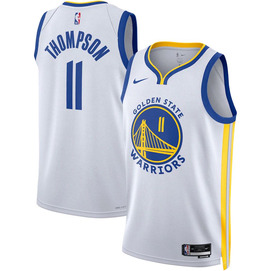 Men Golden State Warriors #11 Klay Thompson Nike White Association Edition 2022-23 Swingman NBA Jersey